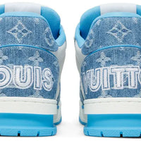 Louis Vuitton Trainer Low 'Velcro Strap - Light Blue Monogram Denim'