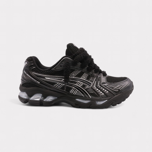 Asics Gel-Kayano 14 Black Pure Silver - Fluffy Laces Black