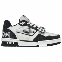 Louis Vuitton Trainer Low 'Velcro Strap - Black Monogram Denim'