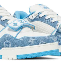 Louis Vuitton Trainer Low 'Velcro Strap - Light Blue Monogram Denim'