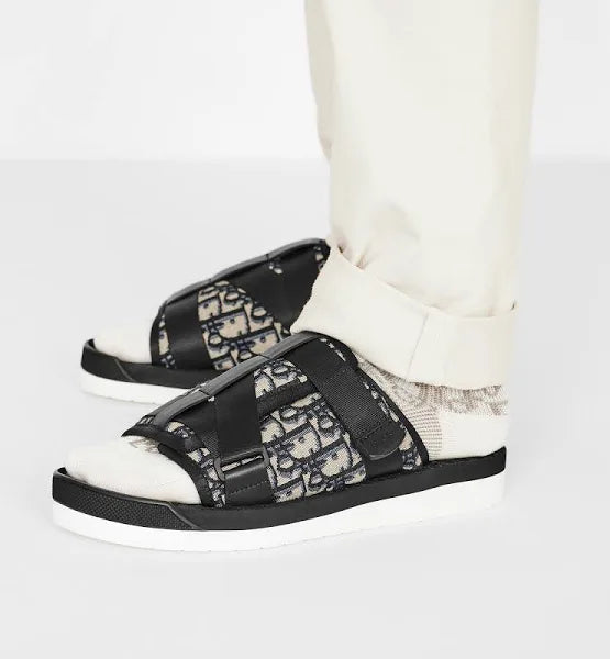 Dior Alpha Sandal 'Dior Oblique - Beige Black'
